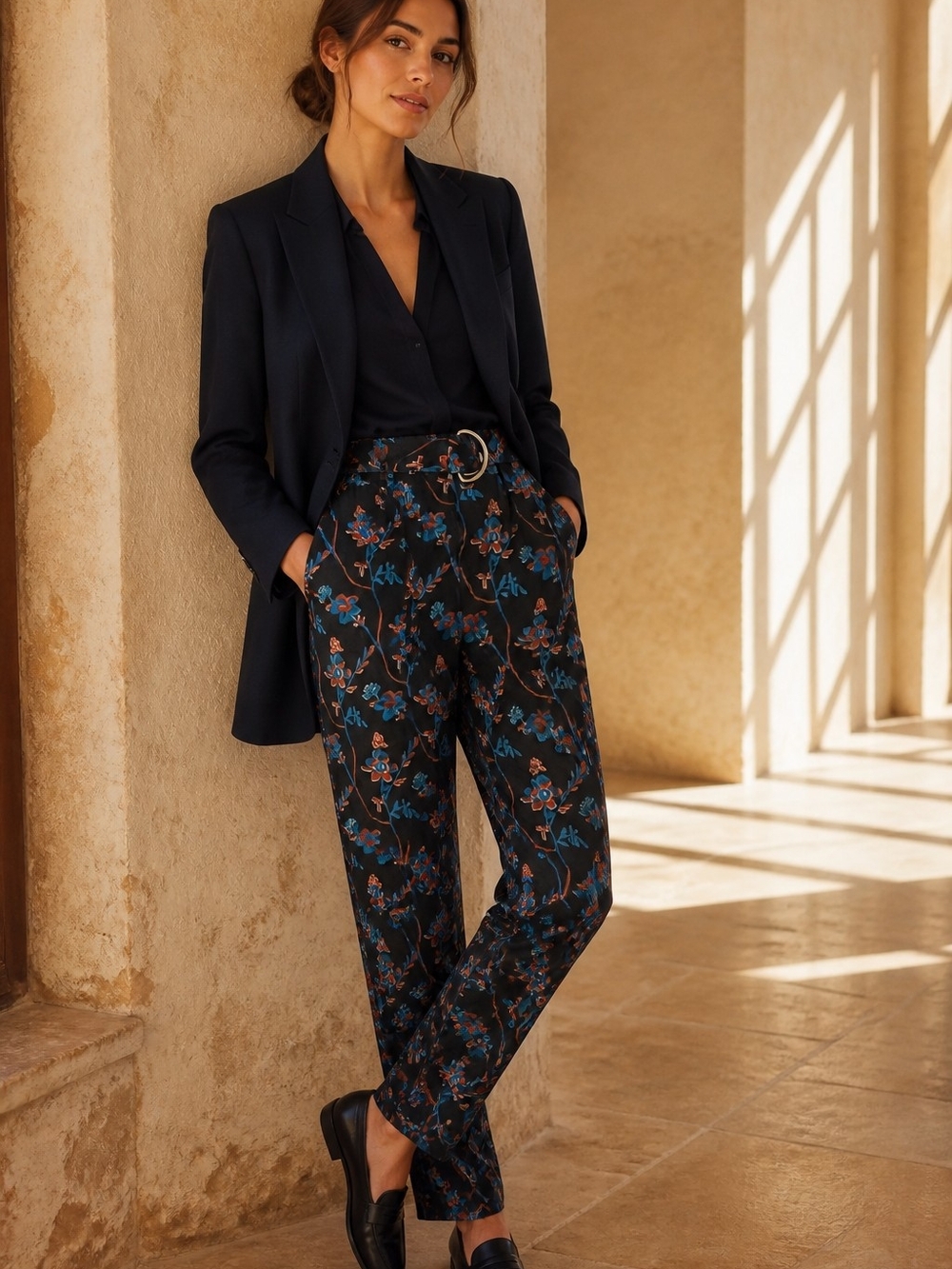 Thakoon Navy Floral Pants $195